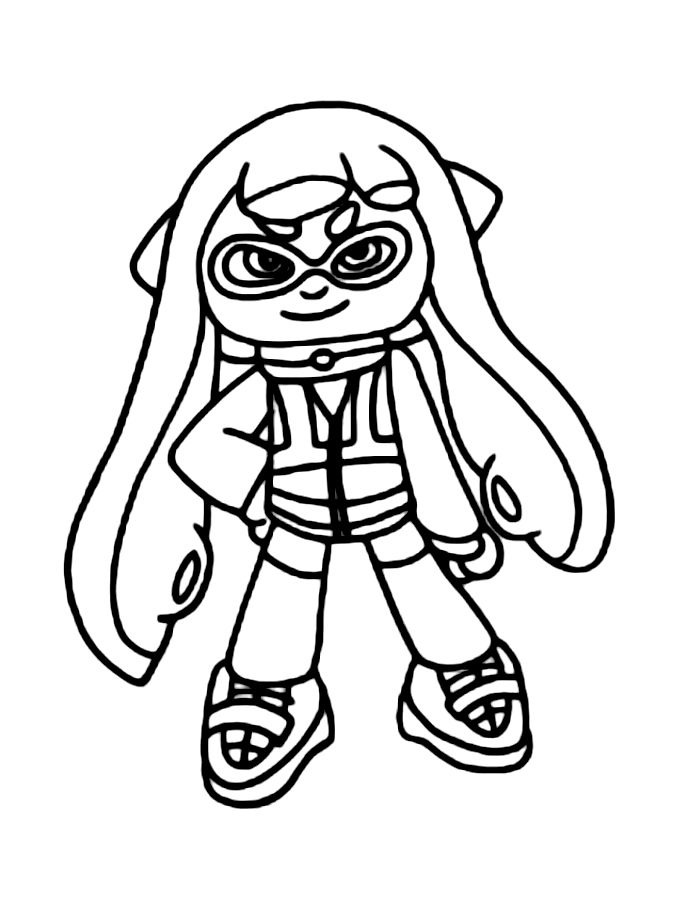 Splatoon Agent 3 Coloring Page