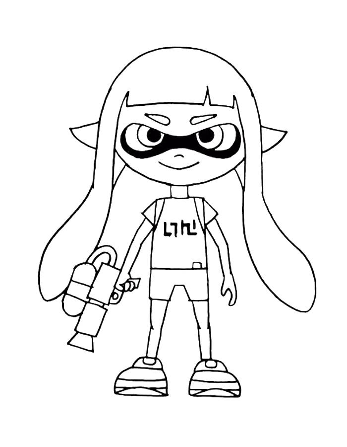 Splatoon Line Art Coloring Page