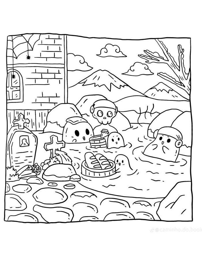 Spooky Adult Coloring Page