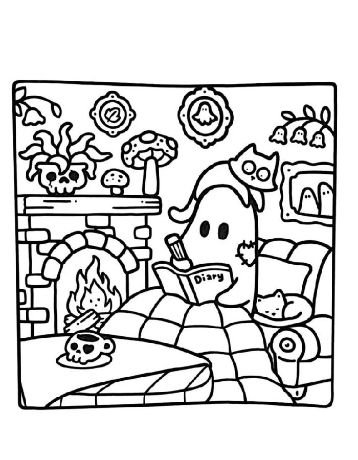 Spooky Cutie Free Pdf Coloring Page