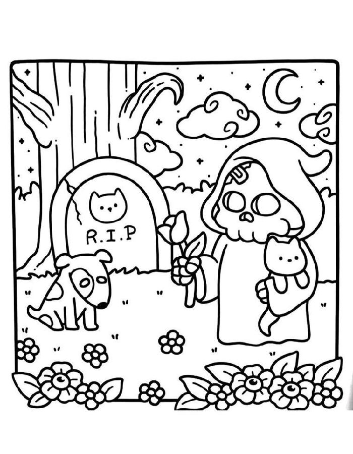 Spooky Cutie For Print Coloring Page