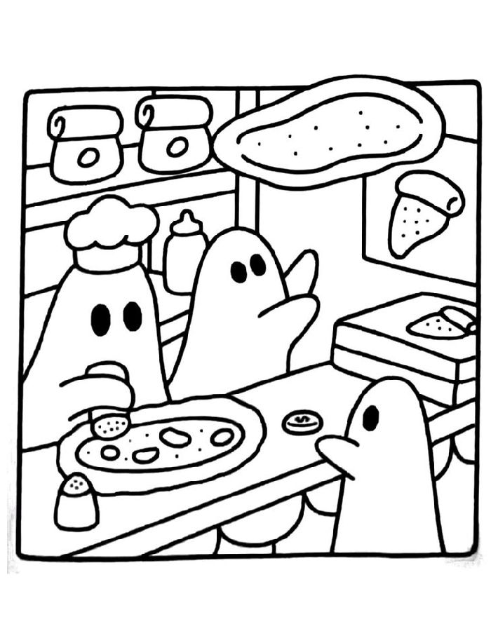 Spooky Cutie Line Art Coloring Page