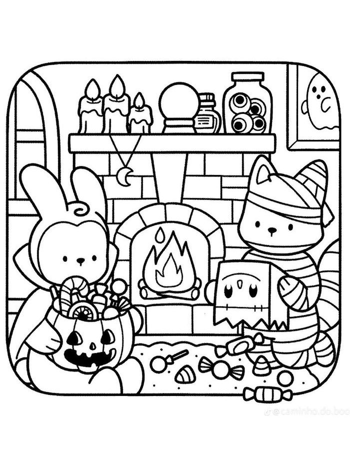 Spooky Cutie Picture Coloring Page