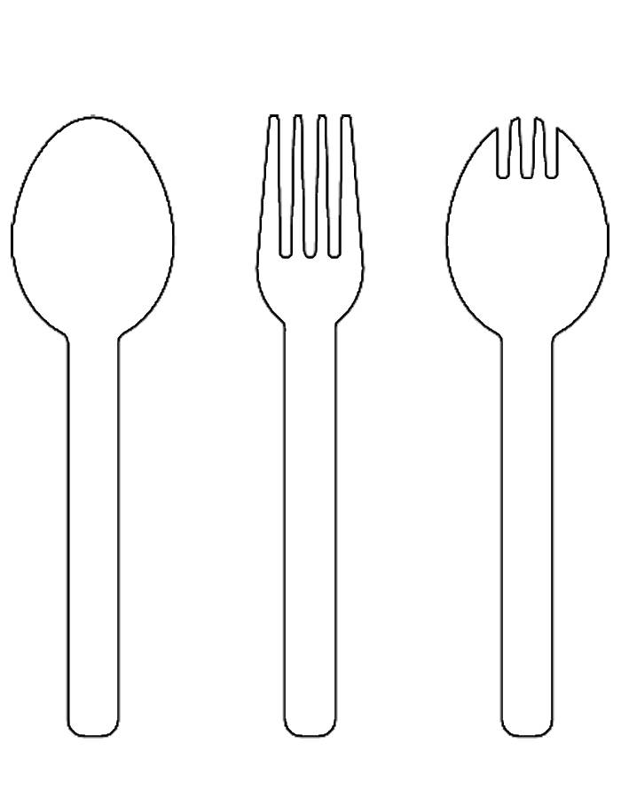 Spoon Fork Spork Coloring Page