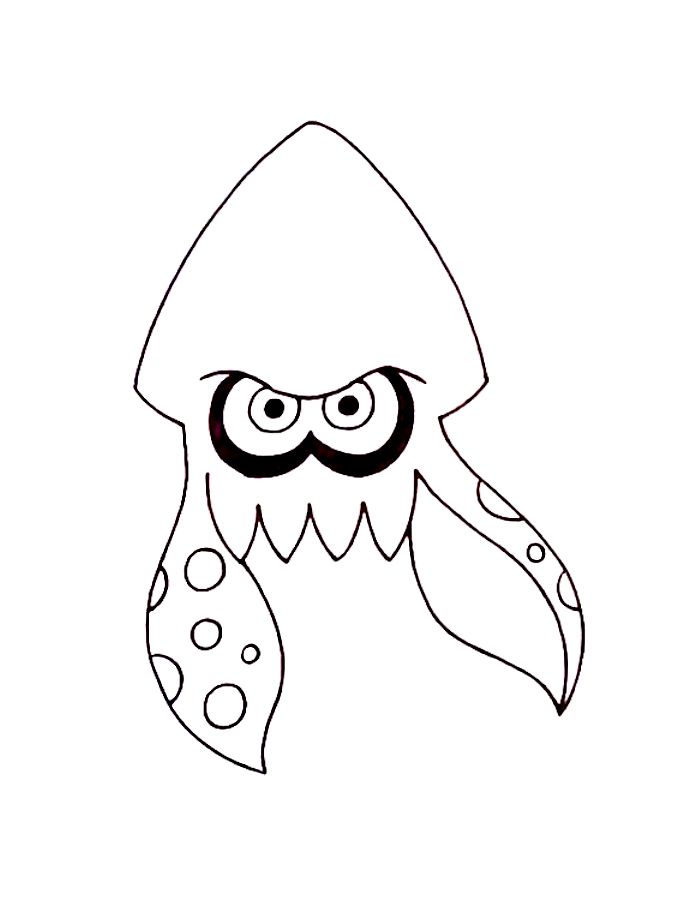 Squid Splatoon Coloring Page