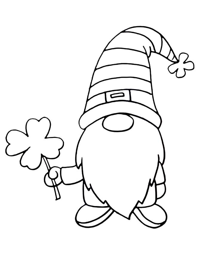 St. Patrick's Day Gnome Coloring Page