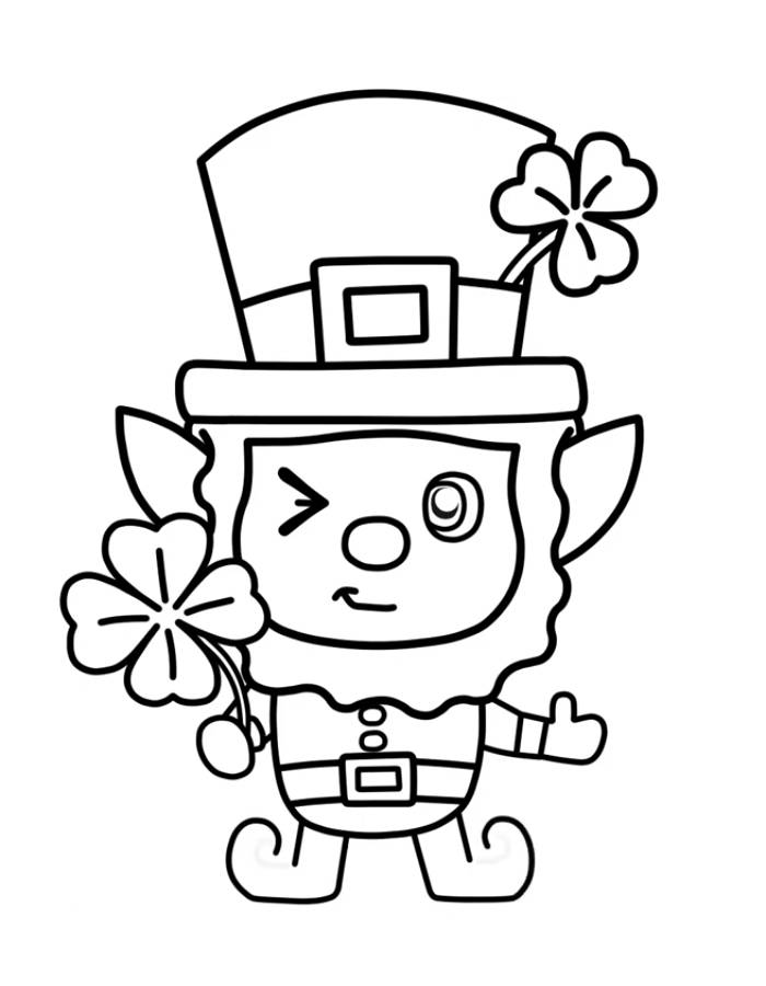 St Patricks Day Leprechaun Coloring Page