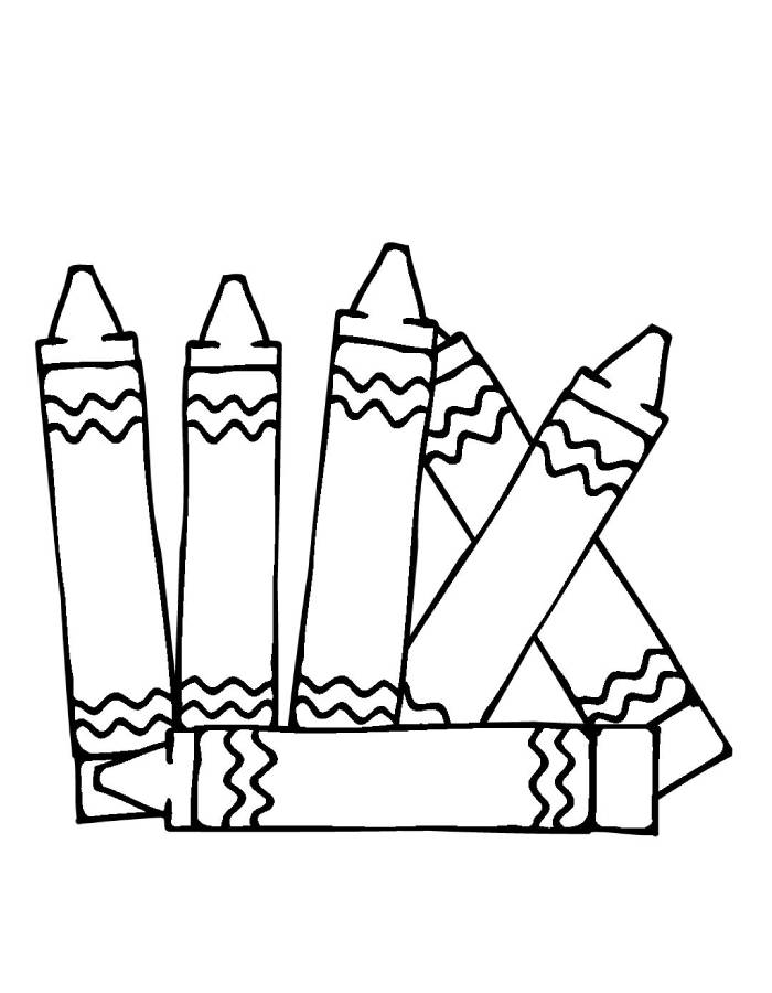 Stack Of Crayons Coloring Page