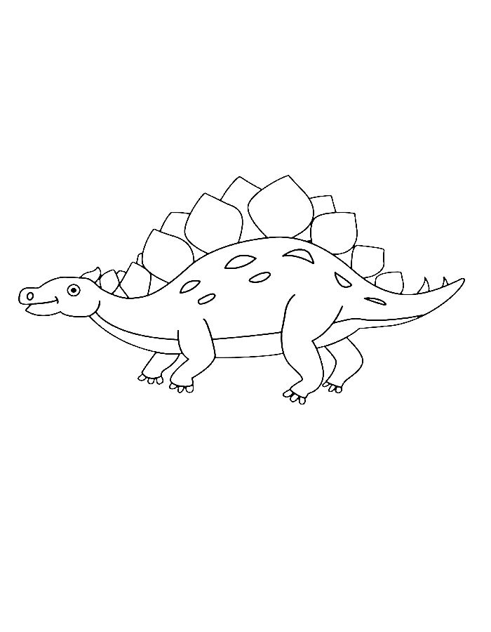 Stegosaurus Dinosaur For Kids Coloring Page