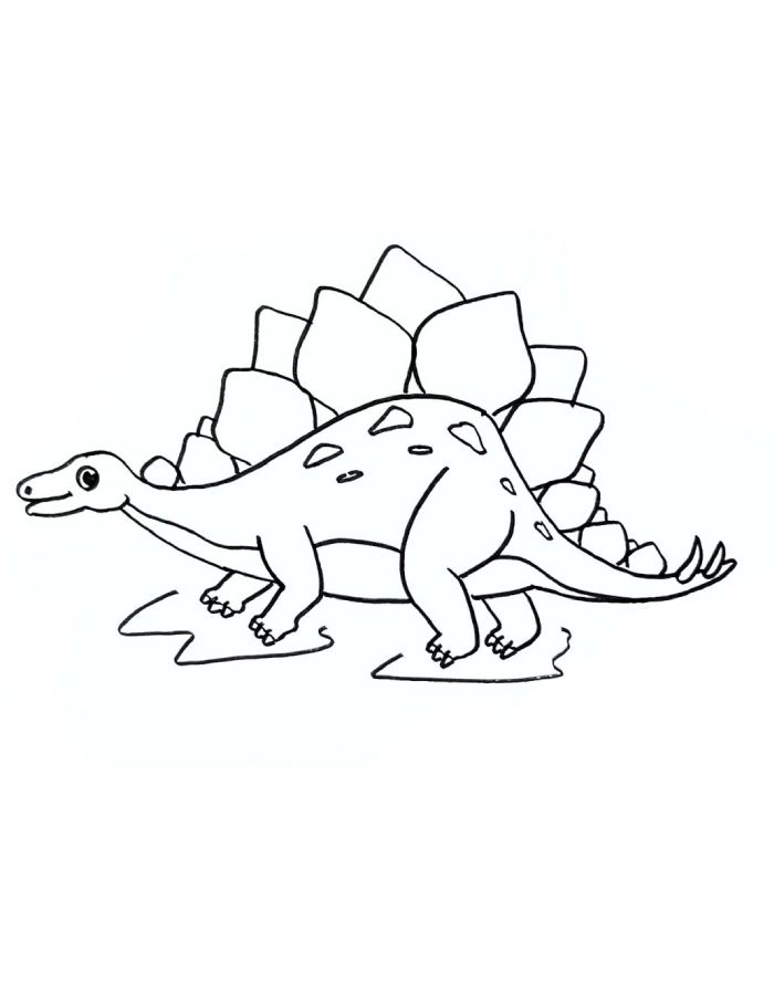 Stegosaurus Easy Dinosaur Drawing For Beginners  Coloring Page