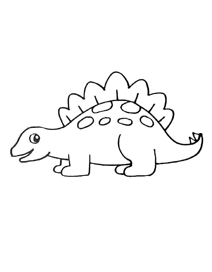 Stegosaurus Line Art Coloring Page