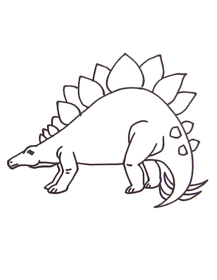 Stegosaurus Realistic Art For Kids Coloring Page