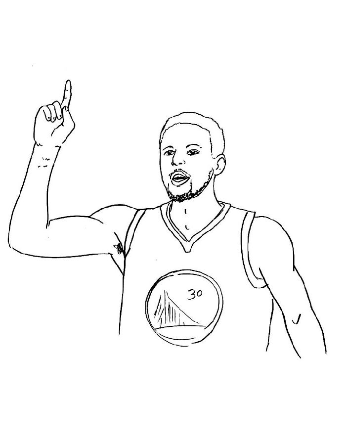 Stephen Curry Line Art Coloring Page