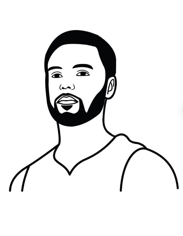 Stephen Curry The NBA Basketball Player Coloring Page