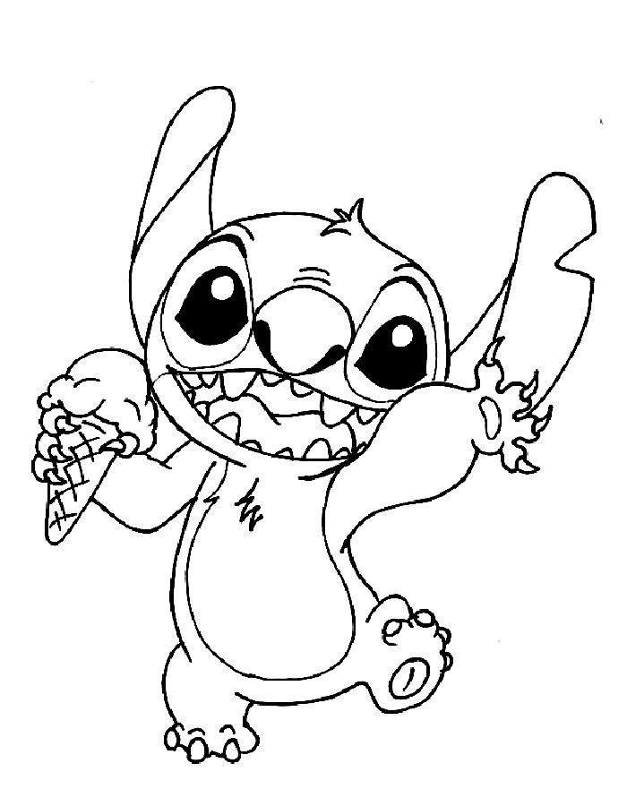 Stitch And Lilo Outline Coloring Page