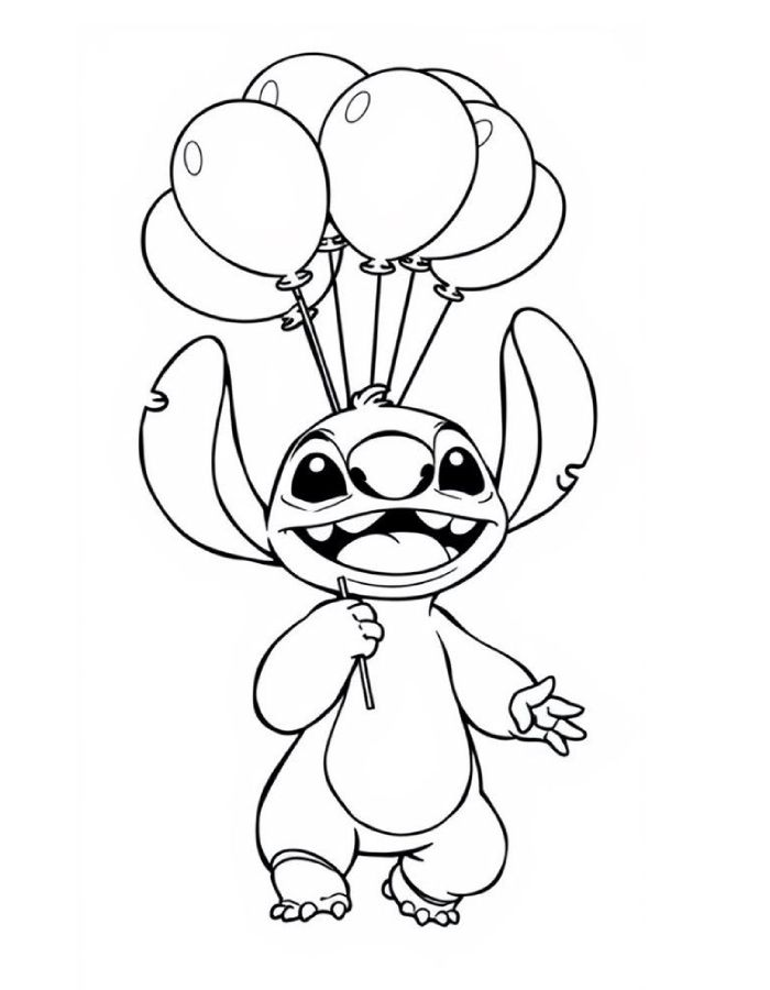 Stitch With Balloon