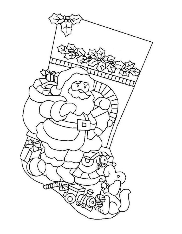 Stocking Picture To Color Coloring Page