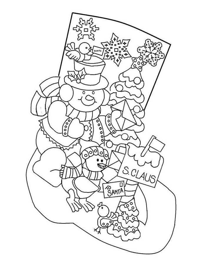 Stocking Picture Coloring Page