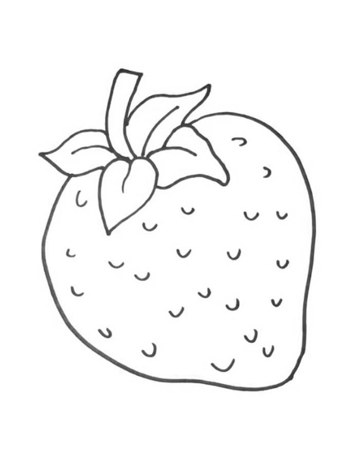 Strawberry Easy Outline Coloring Page