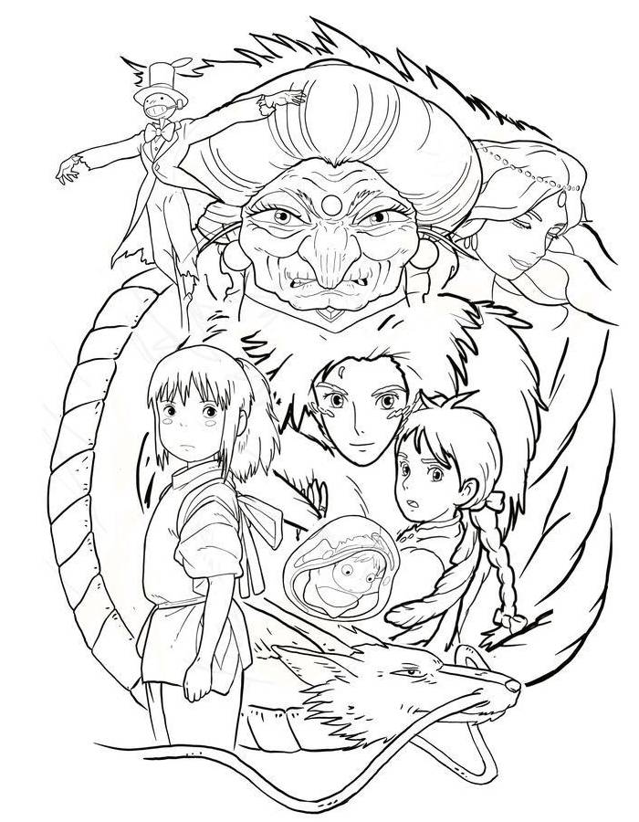 Studio Ghibli Outline Pdf Coloring Page