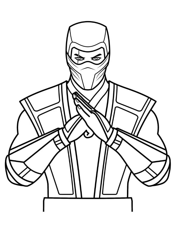 Sub Zero Mortal Kombat Coloring Page