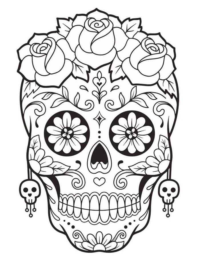 Sugar Skull Outline Pdf