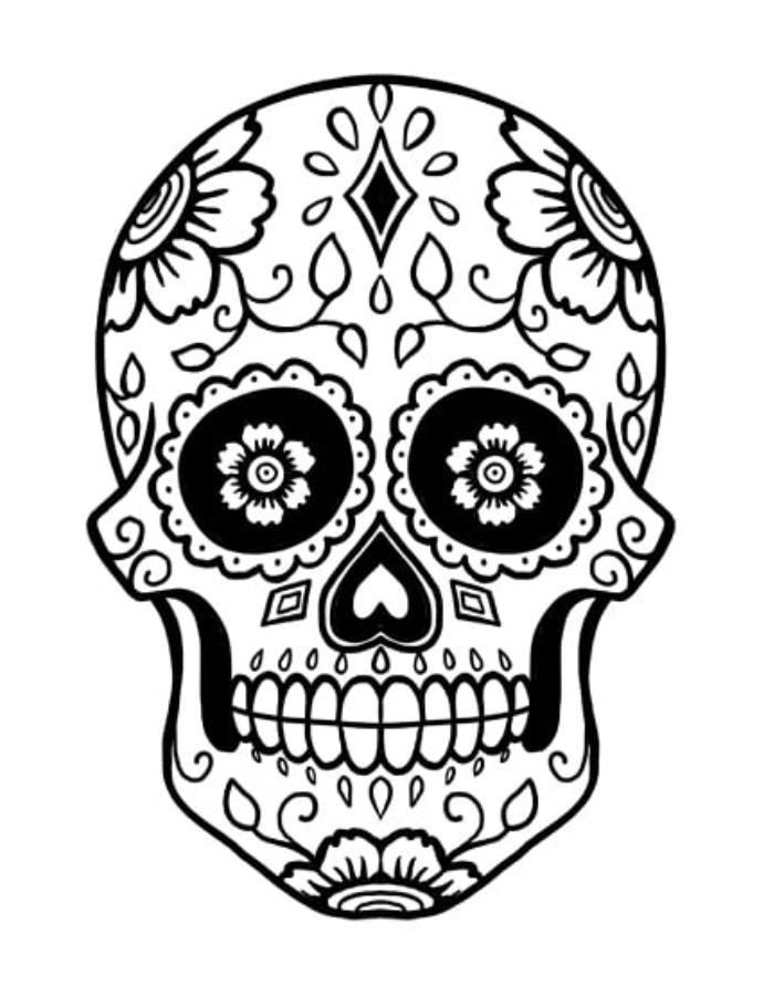 Sugar Skulls Art Coloring Page