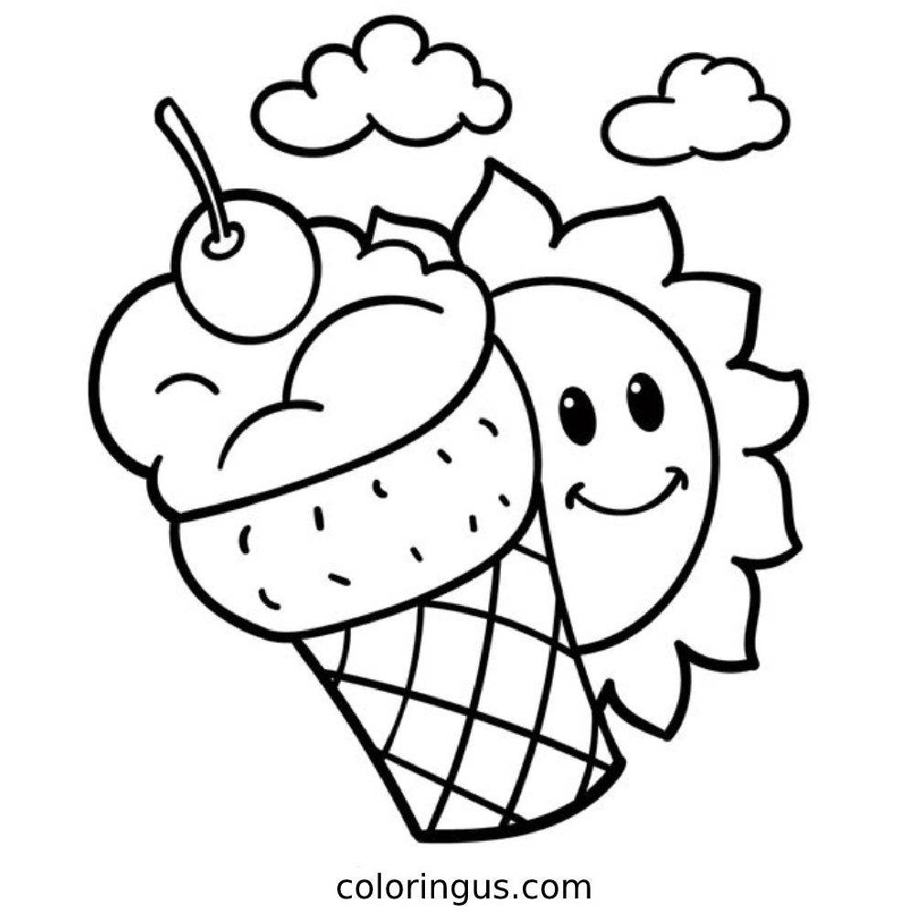 Easy Summer Coloring Page Free Printable PDF Easy Summer Coloring Page Free Printable PDF