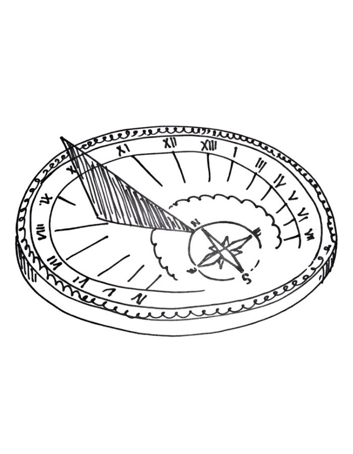 Sun Clock Coloring Page