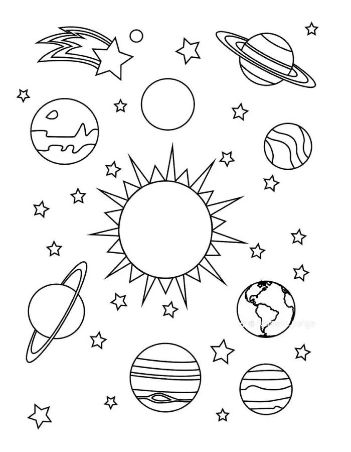 Solar System Craft Coloring Page