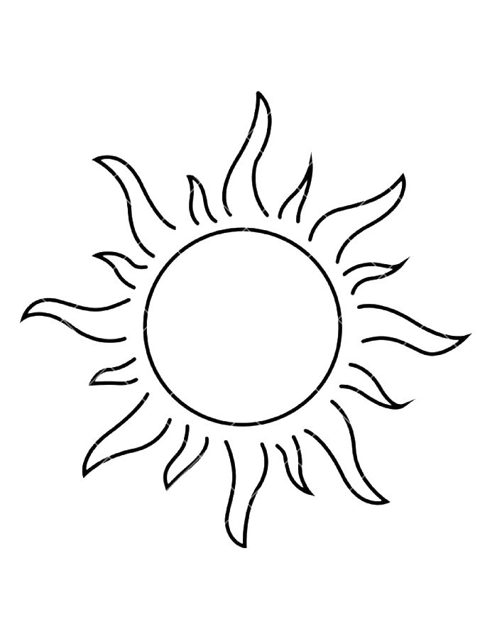 Sun Template Coloring Page