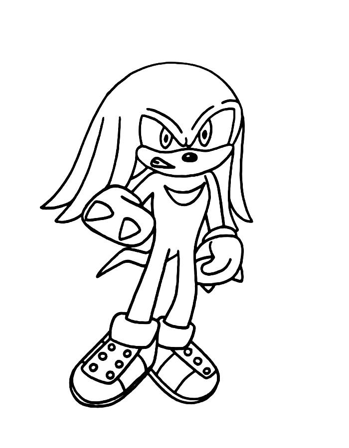Super Knuckles From Sonic The Hedgehog Coloring Page