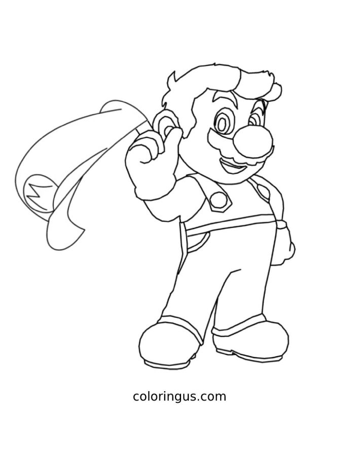 Super Mario Odyssey Coloring Page