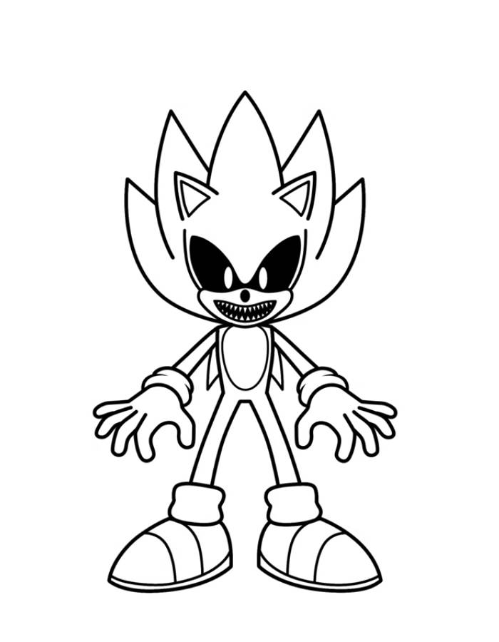 Super Sonic Exe Sonic The Hedgehog Coloring Page