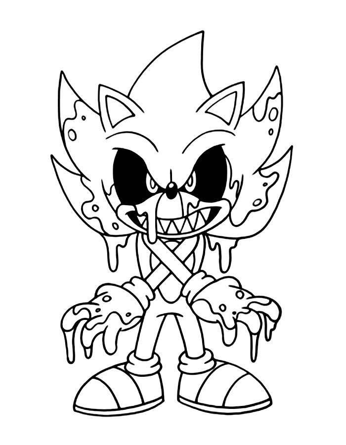 Super Sonic Exe Coloring Page