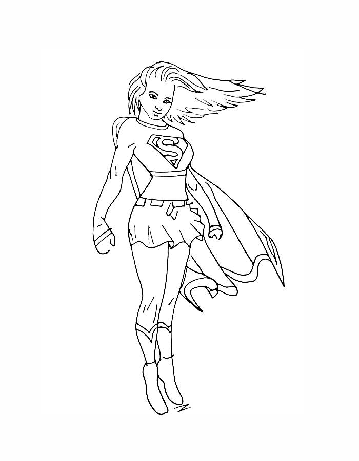 Supergirl Drawing Supergirl Drawing Coloring Page