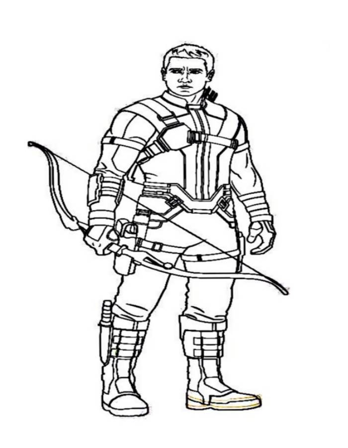 Superhero Clint Barton Drawing Coloring Page