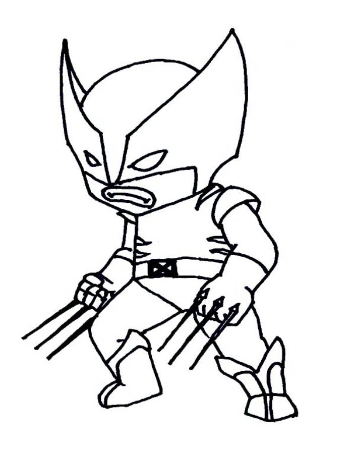 Superhero Wolverine Drawing Pdf For Kids Coloring Page