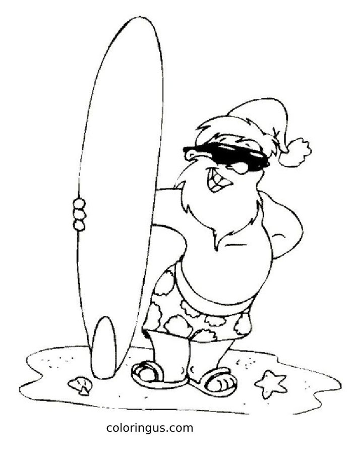 Surfing Coloring Page