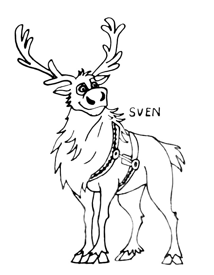 Sven Frozen Coloring Page