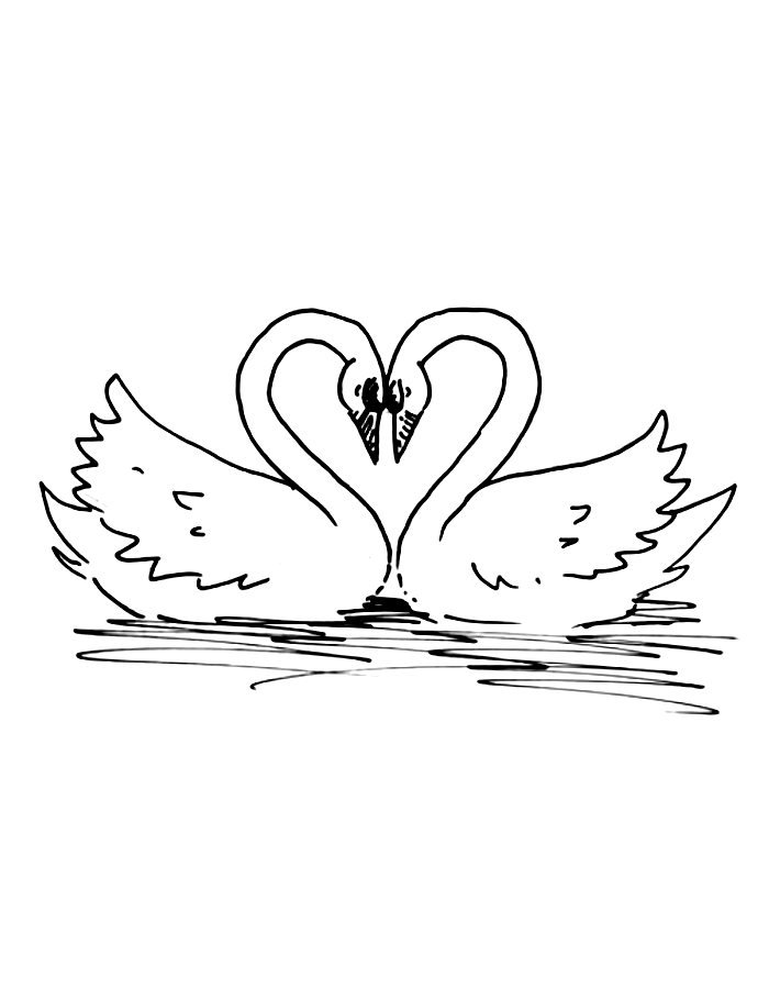 Swans Of Love Coloring Page