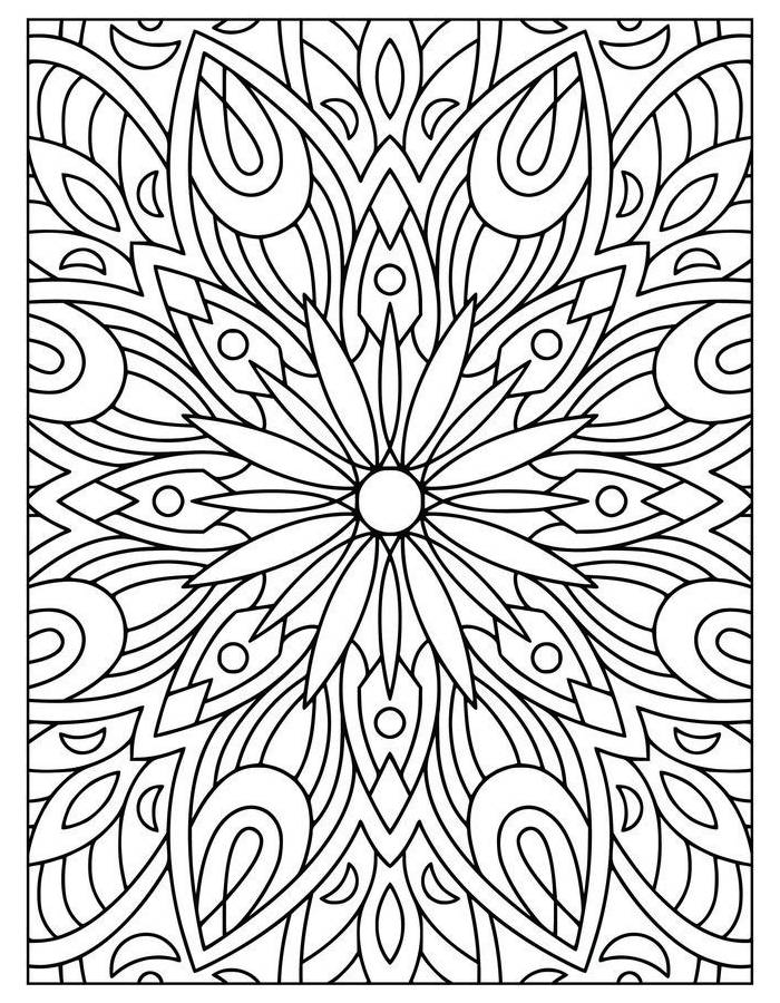 Symmetrical Flower Monday Mandala Coloring Page