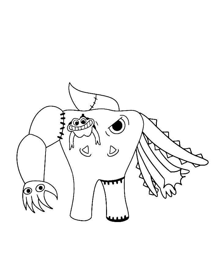 Syringeon's Abomination From Garten Of Banban Coloring Page