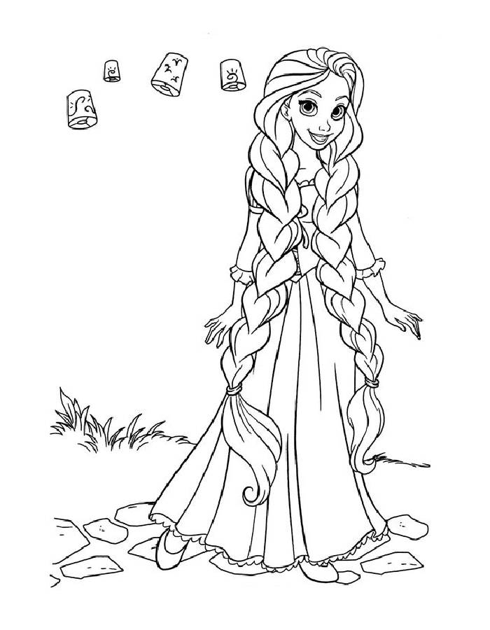 Tangled Rapunzel Drawing Coloring Page