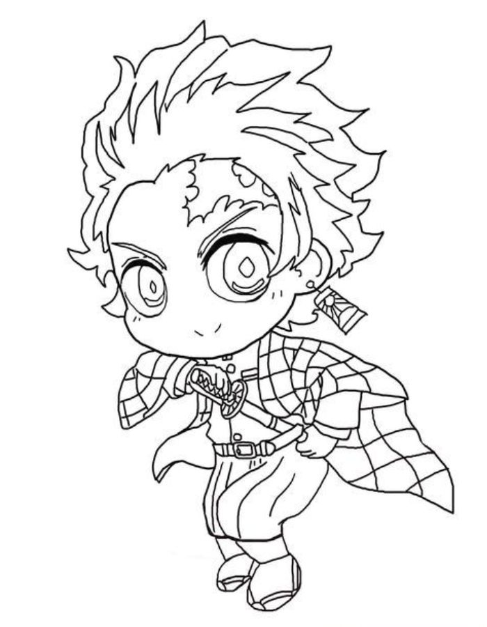 Tanjiro Kamado For Kids Coloring Page