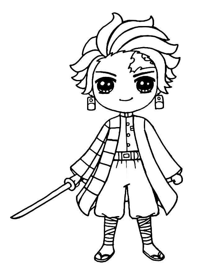 Tanjiro Coloring Pages (Free Printable PDF)