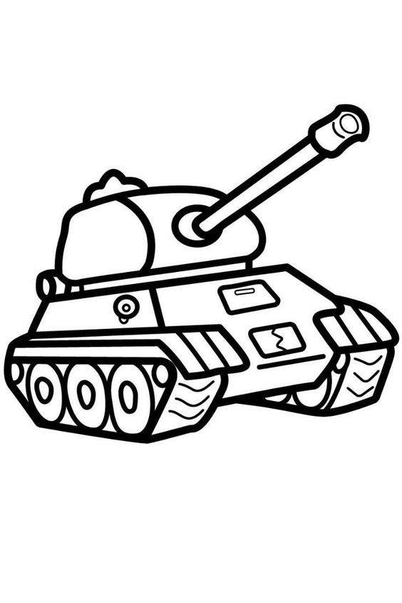 Tank Line Art Coloring Page