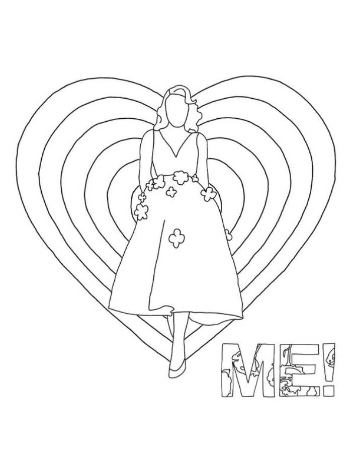 Taylor Swift Drawing Outline Coloring Page