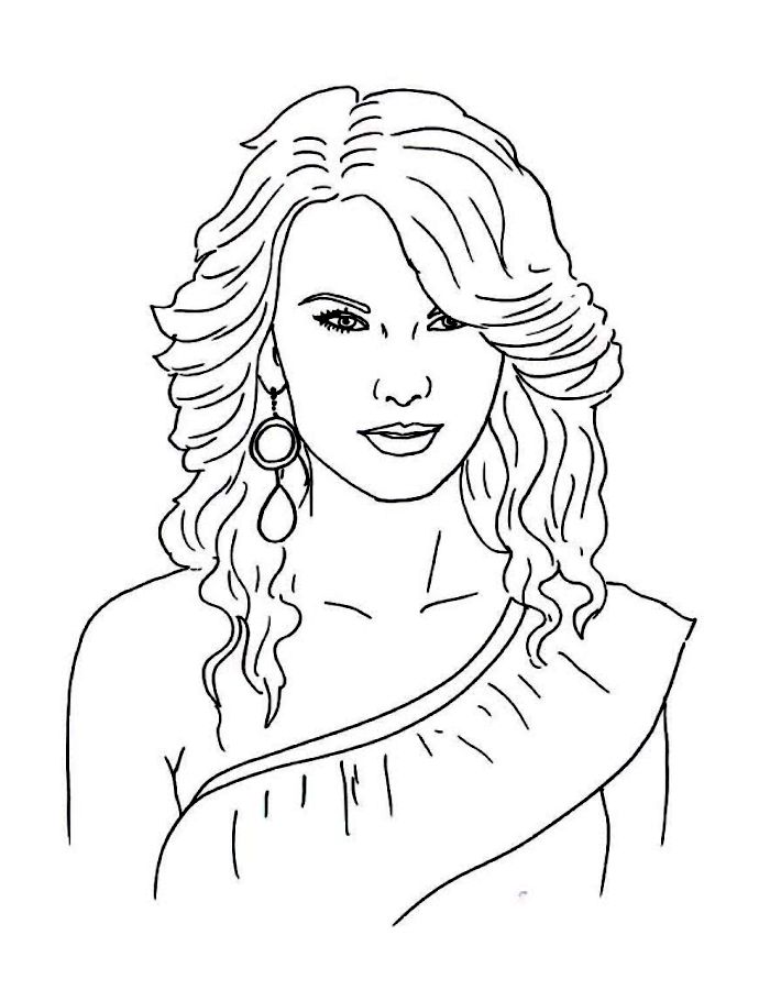 Taylor Swift Drawings Coloring Page