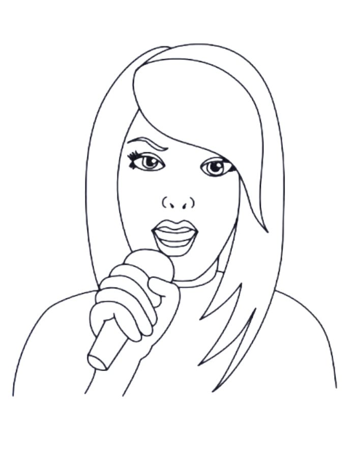 Taylor Swift Easy Drawing Coloring Page